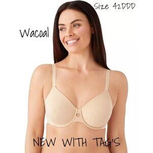 Wacoal Seamless Bra Smooth Contour Sand Women's Size 42DDD Brand New with Tag